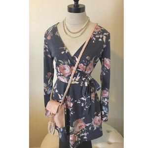Floral Faux Wrap Dress. Super Soft! New!!